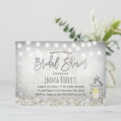 Elegant White Lantern Rustic Floral Vrijgezellenfe Kaart (Staand voorkant)