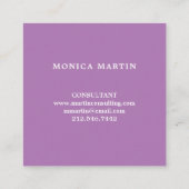 Elegant White Laurel Wreath on Lavender Vierkante Visitekaartje (Achterkant)