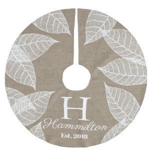 Elegant White Leaf Skeletons & Faux Burlap Kerstboom Rok