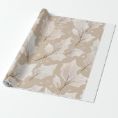 Elegant white leaf wrapping papier | Minimal Botan (Uitgerold)