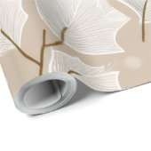 Elegant white leaf wrapping papier | Minimal Botan (Rol Hoek)