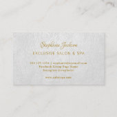 Elegant white leather gold frame professional visitekaartje (Achterkant)