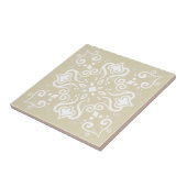 Elegant White Light Beige Azulejo Pattern A01c Tegeltje (Zijkant)