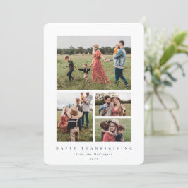 Elegant White Lijst 4 Foto Happy Thanksgiving Feestdagenkaart
