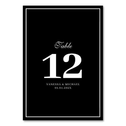 Elegant white lijst bruiloft table number kaart (Achterkant)