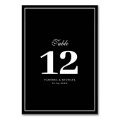 Elegant white lijst bruiloft table number kaart (Voorkant)