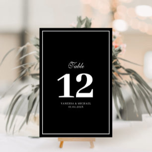 Elegant white lijst bruiloft table number kaart