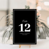 Elegant white lijst bruiloft table number kaart