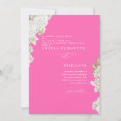 Elegant White Lilacs Hot Pink Wedding Kaart (Voorkant)