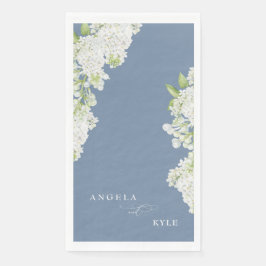 Elegant White Lilacs Periwinkle Custom Guest Servet