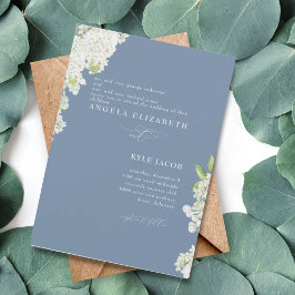 Elegant White Lilacs Periwinkle Invitation Kaart