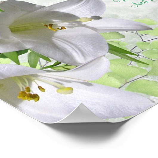 Elegant White Lilies Apache Wedding Blessing Poster (Hoek)