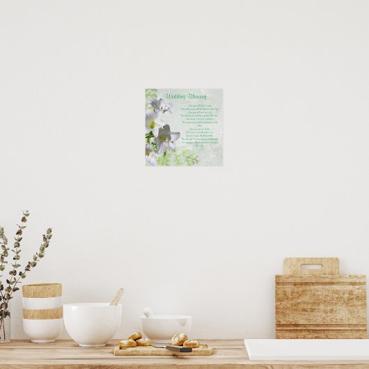 Elegant White Lilies Apache Wedding Blessing Poster (Keuken)