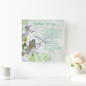 Elegant White Lilies Apache Wedding Blessing Vierkante Klok (Huis)