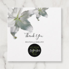 Elegant White Lilies Wedding Gift Bedankjes Labels