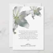 Elegant White Lilies Wedding Hartelijk dank Bedankkaart (Voorkant)
