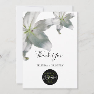 Elegant White Lilies Wedding Hartelijk dank Bedankkaart