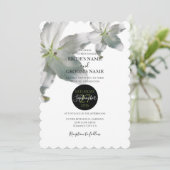 Elegant White Lilies Wedding Invitations Kaart (Staand voorkant)