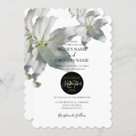 Elegant White Lilies Wedding Invitations Kaart