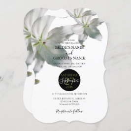 Elegant White Lilies Wedding Invitations Kaart