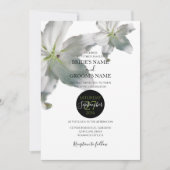 Elegant White Lilies Wedding Invitations Kaart (Voorkant)