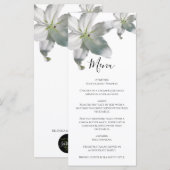 Elegant White Lilies Wedding Menu (Voorkant / Achterkant)