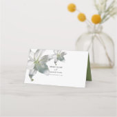 Elegant White Lilies Wedding Place Card Plaatskaartje (Achterkant)