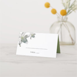 Elegant White Lilies Wedding Place Card Plaatskaartje