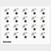 Elegant White Lilies Wedding Ronde Sticker (Vel)