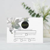 Elegant White Lilies Wedding RSVP Kaarten (Staand voorkant)