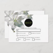 Elegant White Lilies Wedding RSVP Kaarten (Voorkant / Achterkant)