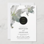 Elegant White Lilies Wedding Save the Date (Voorkant)