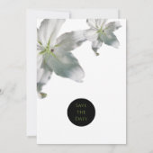 Elegant White Lilies Wedding Save the Date (Achterkant)