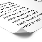 Elegant White Lilies Wedding Seding Chart Poster (Hoek)