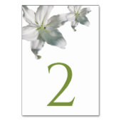 Elegant White Lilies Wedding Table Number Kaart (Voorkant)