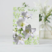 Elegant White Lily Flowers Sympathie Bedankkaart (Staand voorkant)