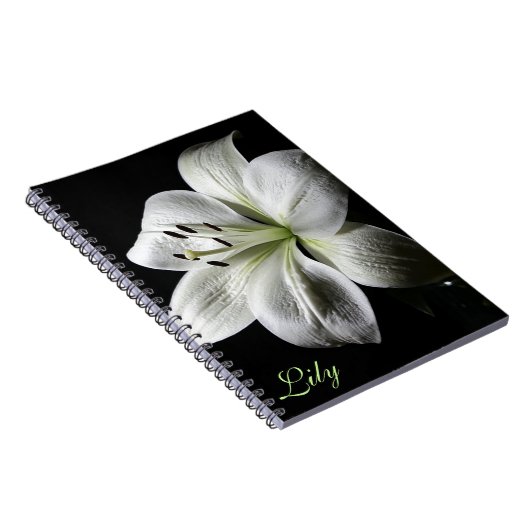 Elegant White Lily Notitieboek *personalize* (Rechterzijde)