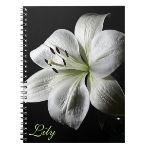 Elegant White Lily Notitieboek *personalize*
