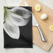 Elegant White Lily Towel *Personalize* Theedoek (Quarter Fold)