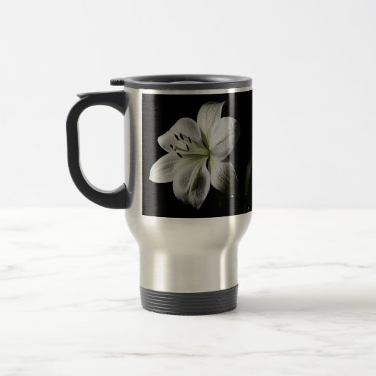 Elegant White Lily Travel Mug Reisbeker (Links)