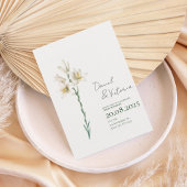 Elegant White Lily Wedding Invitation Kaart