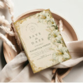 Elegant White Lily Wedding Save The Date