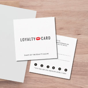 Elegant White Lips Makeup Loyalty Card