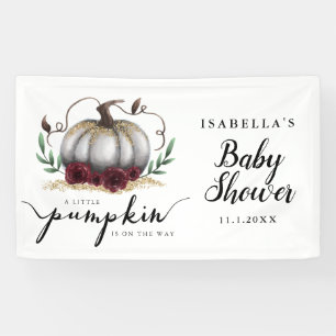 Elegant White Little Pumpkin Baby shower Spandoek