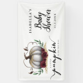 Elegant White Little Pumpkin Baby shower Spandoek (Verticaal)