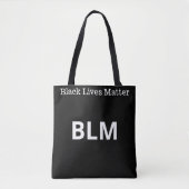 Elegant White Lives Matter BLM Text op Black Tote Bag (Voorkant)
