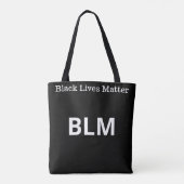 Elegant White Lives Matter BLM Text op Black Tote Bag (Achterkant)