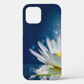 Elegant White Lotus Blue Case-Mate iPhone Case (Achterkant)