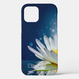 Elegant White Lotus Blue Case-Mate iPhone Case