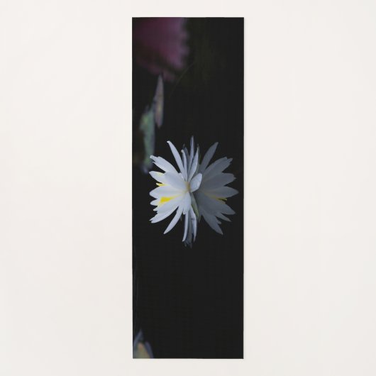 Elegant White Lotus, zwart Yogamat (Voorkant)